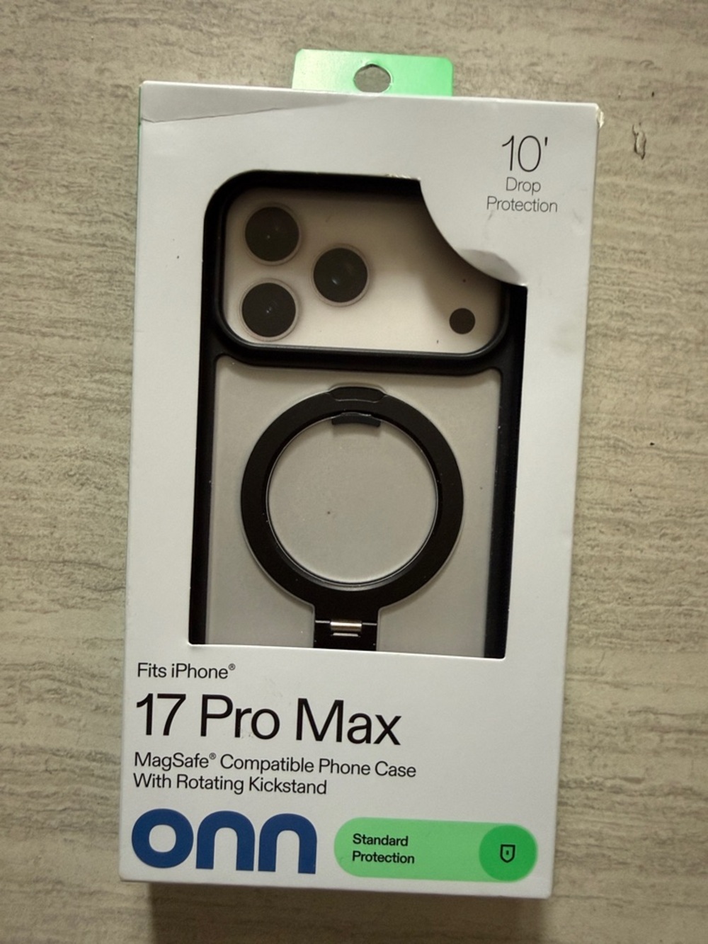Onn MagSafe-Compatible Phone Case - White with Green Accent